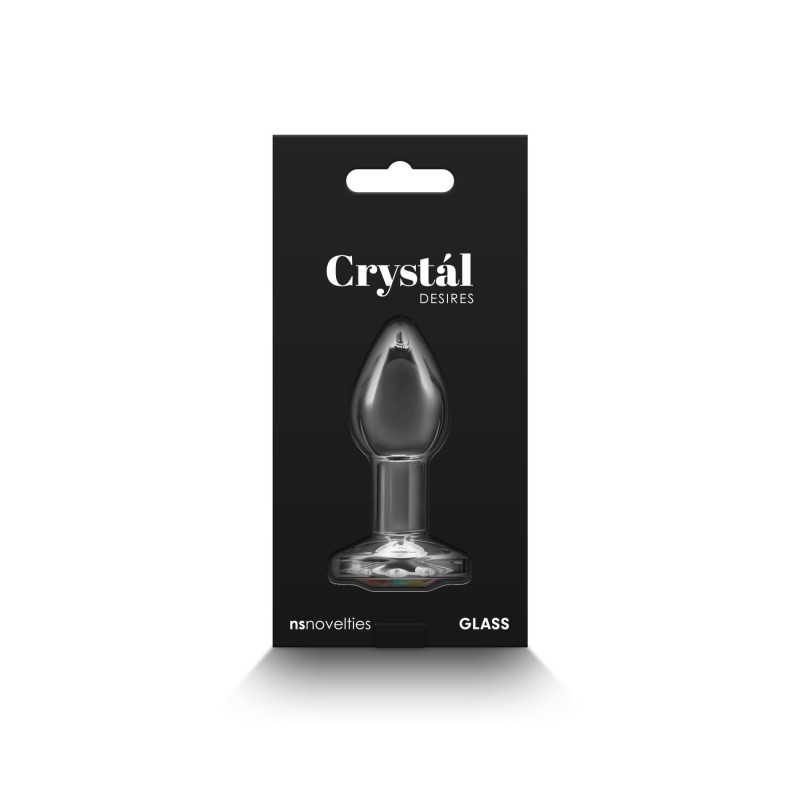 Стеклянная анальная пробка NS Novelties Crystal - Desires - Rainbow Gem - Small