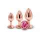 Набор анальных пробок NS Novelties Rear Assets - Trainer Kit - Rose Gold - Pink Gem