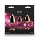 Набор анальных пробок NS Novelties Rear Assets - Trainer Kit - Rose Gold - Pink Gem