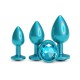 Набор анальных пробок NS Novelties Rear Assets - Trainer Kit - Iridescent Teal - Teal Gem