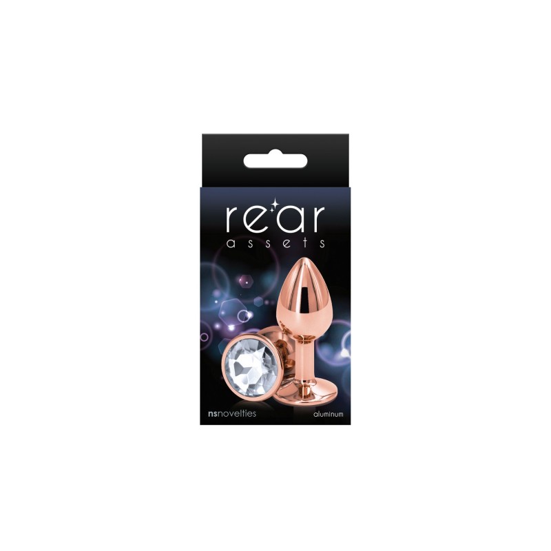 Анальная пробка NS Novelties Rear Assets - Rose Gold - Small - Clear