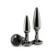Набор анальных пробок NS Novelties Rear Assets - Tapered Trainer Kit - Gunmetal - Black