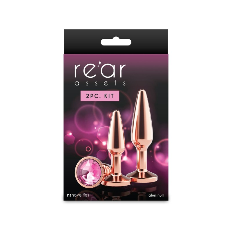 Набор анальных пробок NS Novelties Rear Assets - Tapered Trainer Kit - Rose Gold - Pink