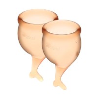 Набор менструальных чаш Satisfyer Feel Secure (orange), 15мл и 20мл, мешочек для хранения