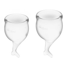 Набор менструальных чаш Satisfyer Feel Secure (transparent), 15мл и 20мл, мешочек для хранения
