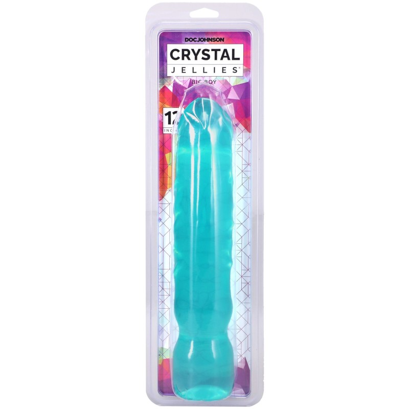 Фаллоимитатор Doc Johnson Crystal Jellies - 12 Inch Big Boy - Teal