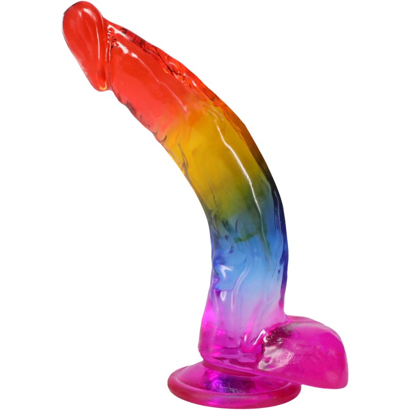 Фаллоимитатор Doc Johnson Crystal Jellies - 9.5 Inch Dildo - Rainbow