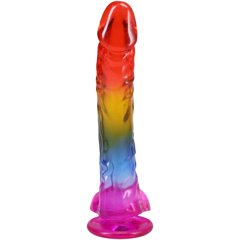 Фаллоимитатор Doc Johnson Crystal Jellies - 9.5 Inch Dildo - Rainbow