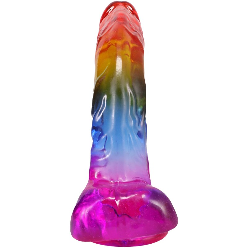 Фаллоимитатор Doc Johnson Crystal Jellies - 9.5 Inch Dildo - Rainbow