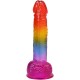 Фаллоимитатор Doc Johnson Crystal Jellies - Realistic cock with balls 8.5 Inch - Rainbow