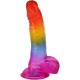 Фаллоимитатор Doc Johnson Crystal Jellies - Realistic cock with balls 8.5 Inch - Rainbow
