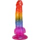 Фаллоимитатор Doc Johnson Crystal Jellies - Realistic cock with balls 8.5 Inch - Rainbow
