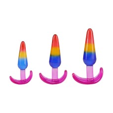 Набір анальних пробок Doc Johnson Crystal Jellies - Anal Trainer Set - Rainbow
