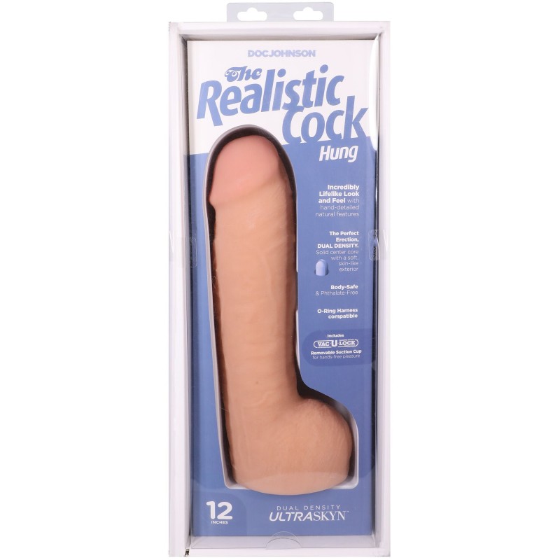 Фаллоимитатор Doc Johnson The Realistic Cock ULTRASKYN - 12 Inch Hung with Balls Vanilla