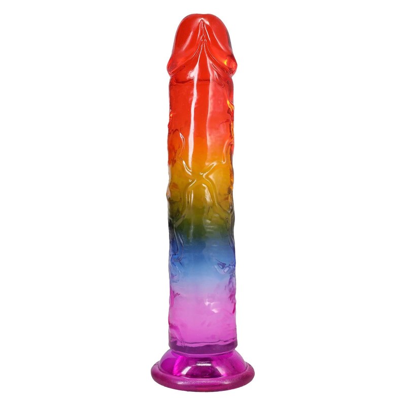 Дилдо Doc Johnson Crystal Jellies - 8.5 Inch Сlassic Dong - Rainbow