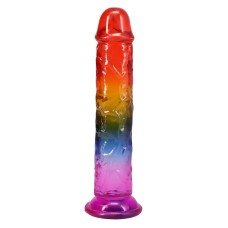 Дилдо Doc Johnson Crystal Jellies - 8.5 Inch Сlassic Dong - Rainbow