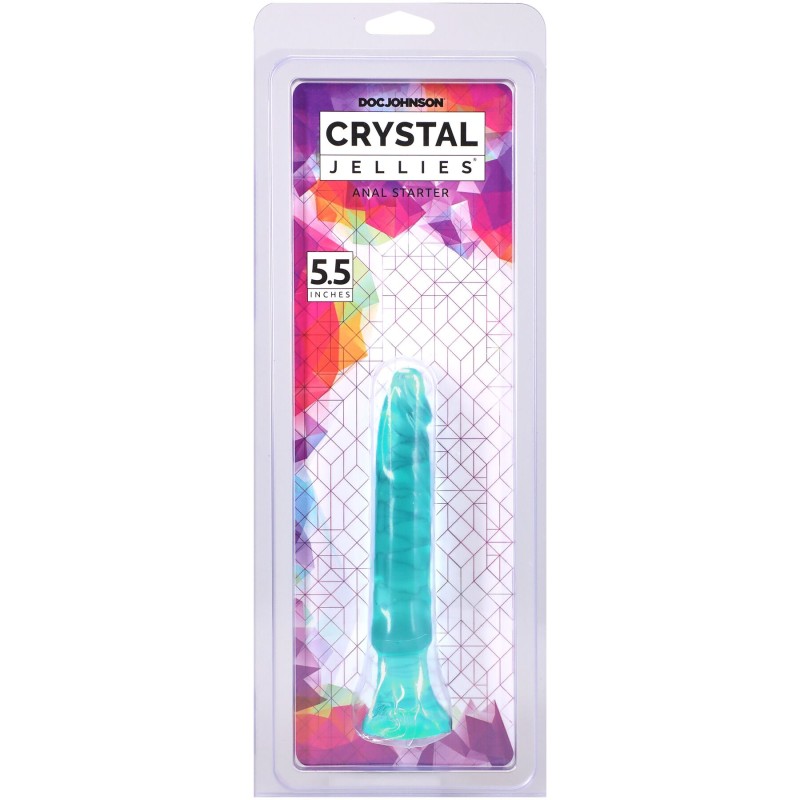 Дилдо Doc Johnson Crystal Jellies - Anal Starter - 5.5 Inches -  Teal