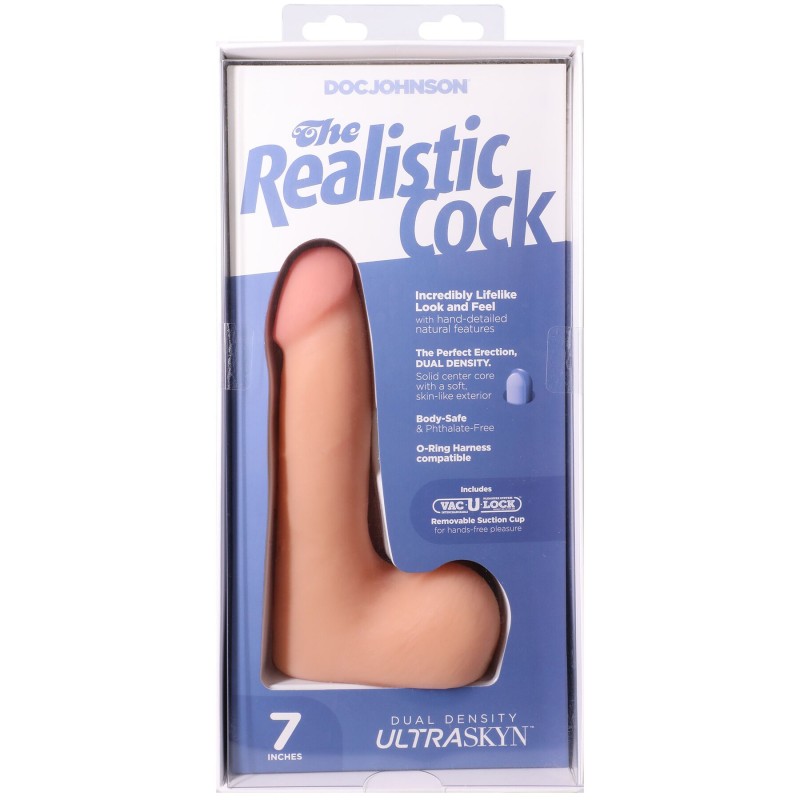 Фалоімітатор Doc Johnson The Realistic Cock ULTRASKYN - 7 Inch with Balls Vanilla