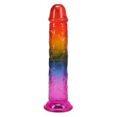 Дилдо Doc Johnson Crystal Jellies - 7.5 Inch Dong - Rainbow