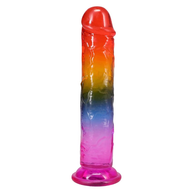 Дилдо Doc Johnson Crystal Jellies - 7.5 Inch Dong - Rainbow