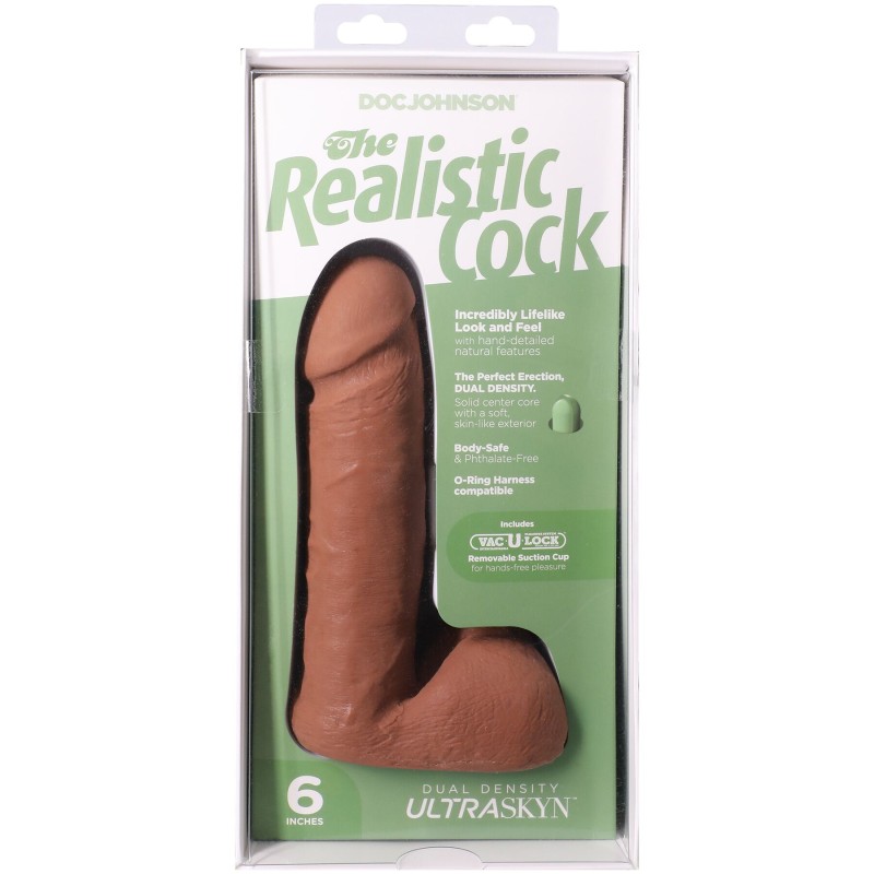 Фаллоимитатор Doc Johnson The Realistic Cock ULTRASKYN - 6 Inch with Balls Caramel