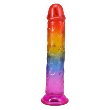 Дилдо Doc Johnson Crystal Jellies - 7 Inch Сlassic Dong - Rainbow