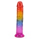 Дилдо Doc Johnson Crystal Jellies - 7 Inch Сlassic Dong - Rainbow