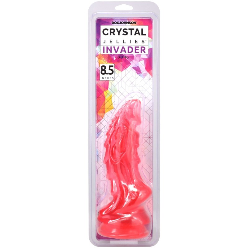Фэнтезийный фаллоимитатор Doc Johnson Crystal Jellies - Invader Dong 8.5 Inch - Pink