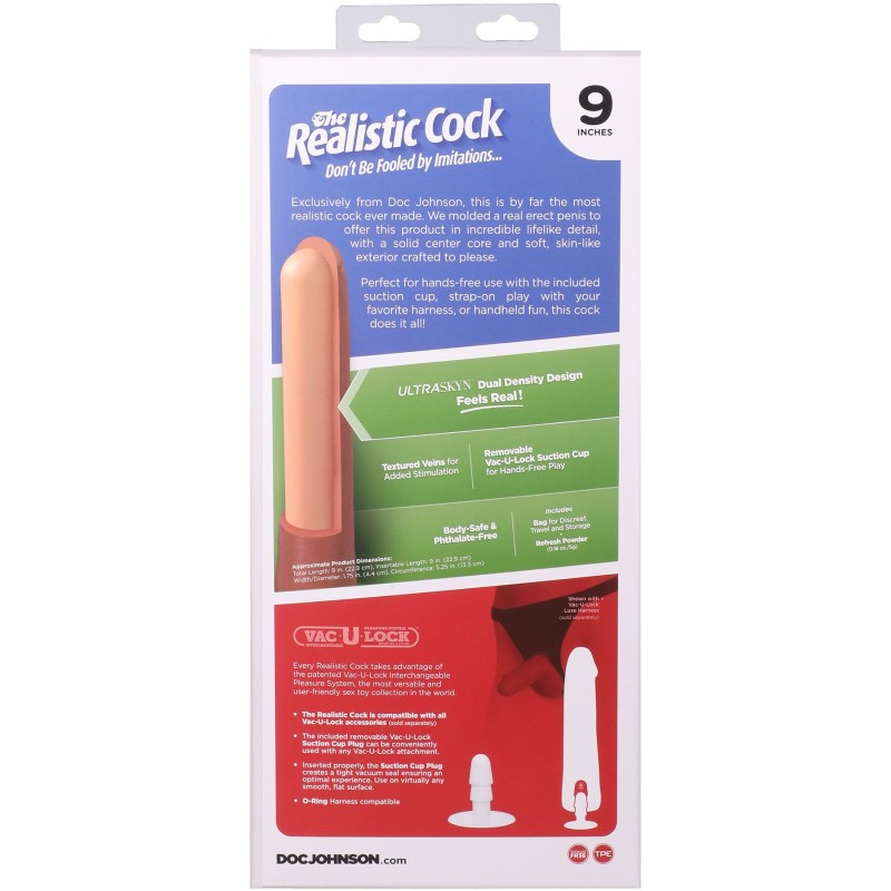 Фаллоимитатор Doc Johnson The Realistic Cock ULTRASKYN - 9 Inch with Balls Vanilla