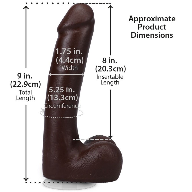 Фаллоимитатор Doc Johnson The Realistic Cock ULTRASKYN - 9 Inch with Balls Chocolate