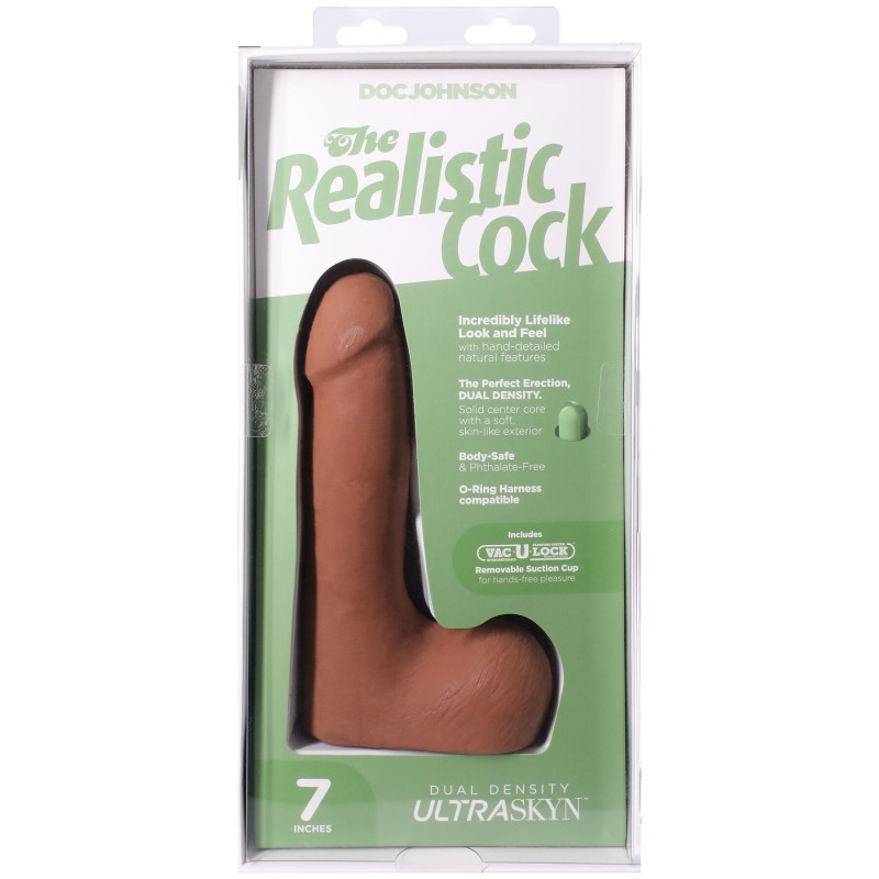 Фалоімітатор Doc Johnson The Realistic Cock ULTRASKYN - 7 Inch with Balls Caramel