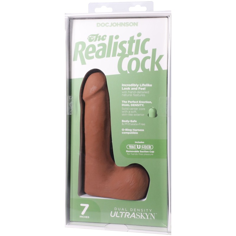 Фалоімітатор Doc Johnson The Realistic Cock ULTRASKYN - 7 Inch with Balls Caramel