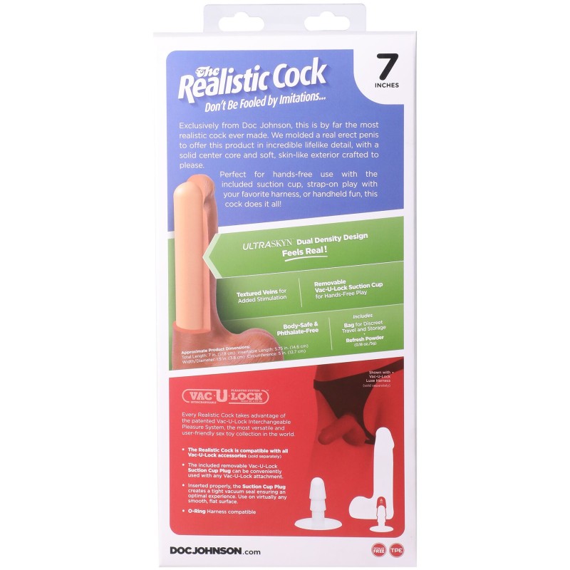 Фалоімітатор Doc Johnson The Realistic Cock ULTRASKYN - 7 Inch with Balls Caramel