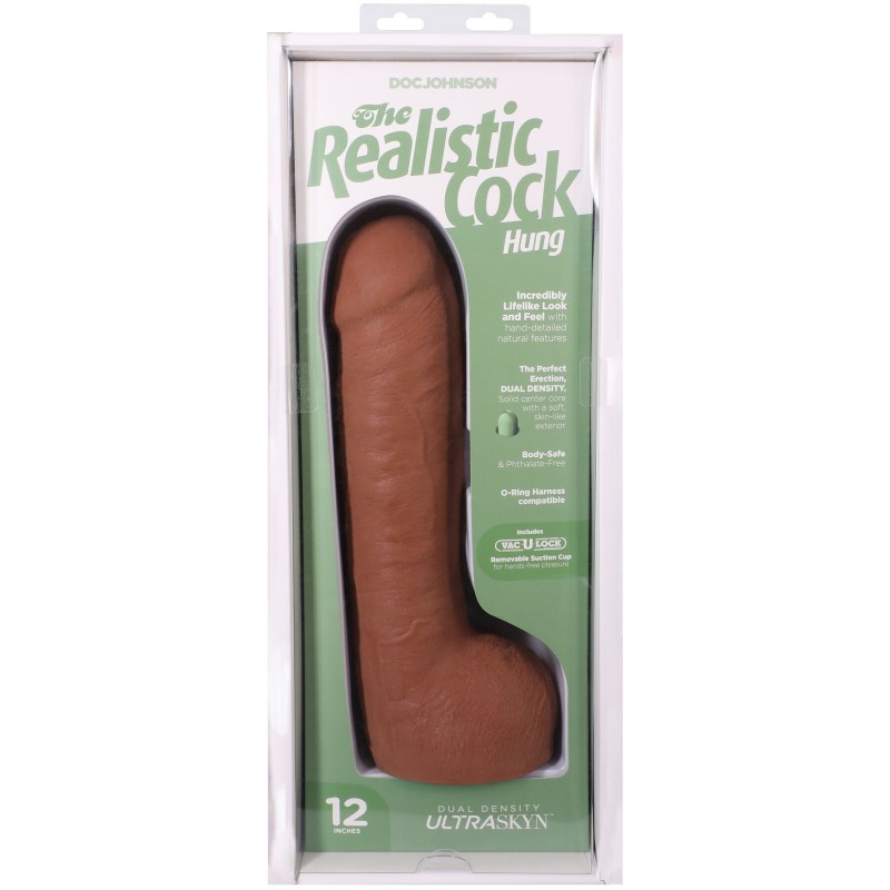 Фалоімітатор Doc Johnson The Realistic Cock ULTRASKYN - 12 Inch Hung with Balls Caramel