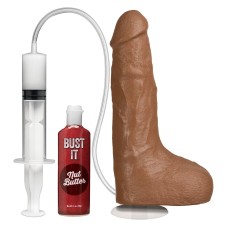 Кончающий фаллоимитатор Doc Johnson The Realistic Cock ULTRASKYN - Squirting 9,5 Inch Caramel