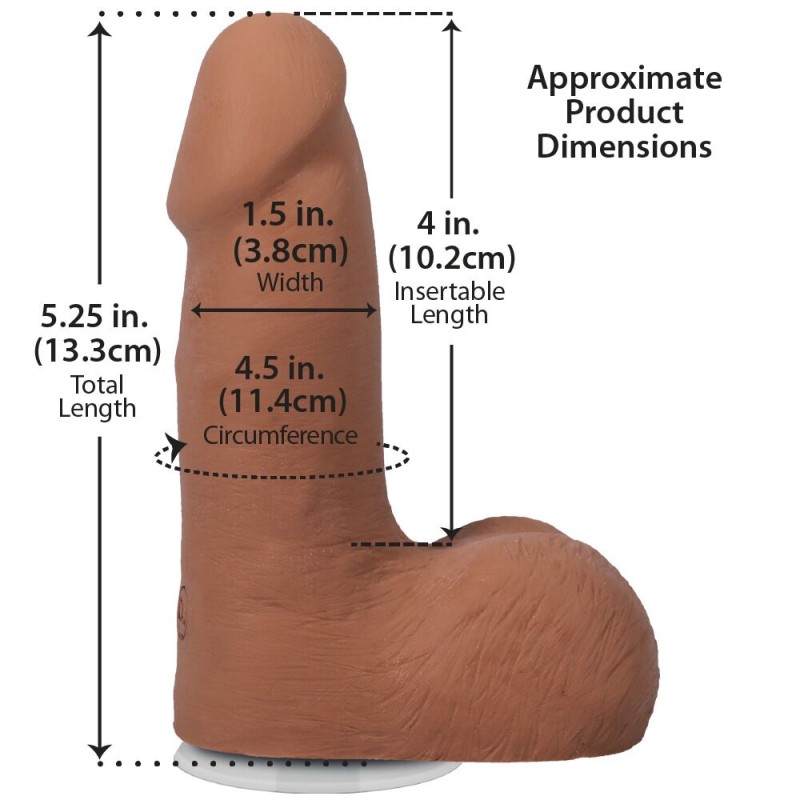Фалоімітатор Doc Johnson The Realistic Cock ULTRASKYN - 5 Inch with Balls Caramel