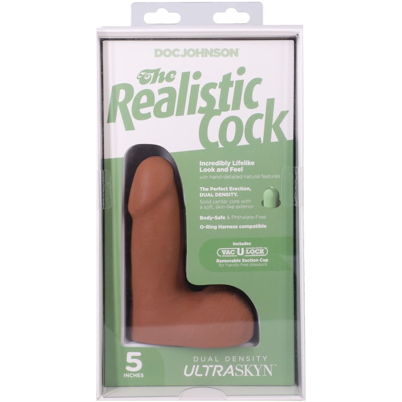 Фалоімітатор Doc Johnson The Realistic Cock ULTRASKYN - 5 Inch with Balls Caramel