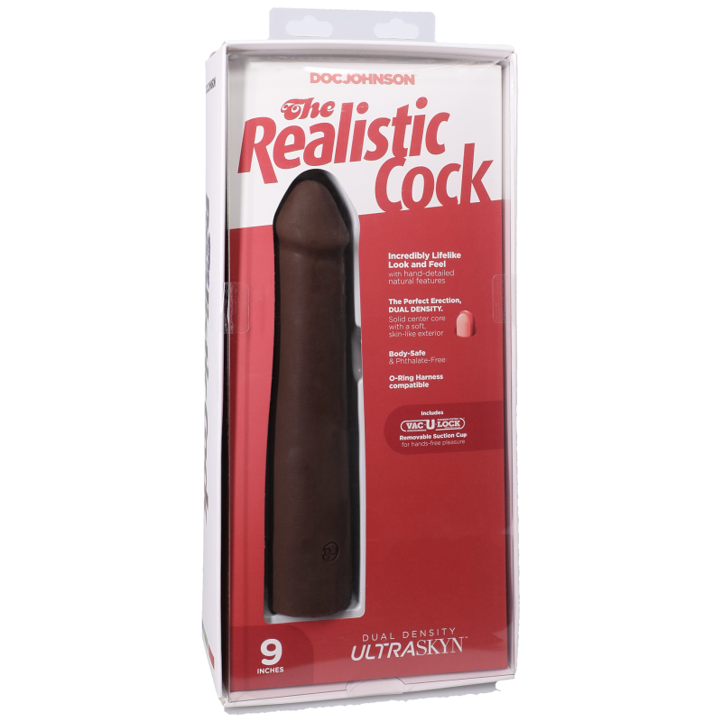 Фаллоимитатор Doc Johnson The Realistic Cock ULTRASKYN - 9 Inch Chocolate