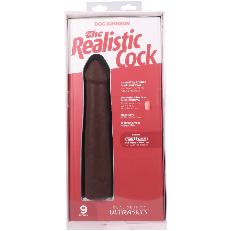 Фаллоимитатор Doc Johnson The Realistic Cock ULTRASKYN - 9 Inch Chocolate