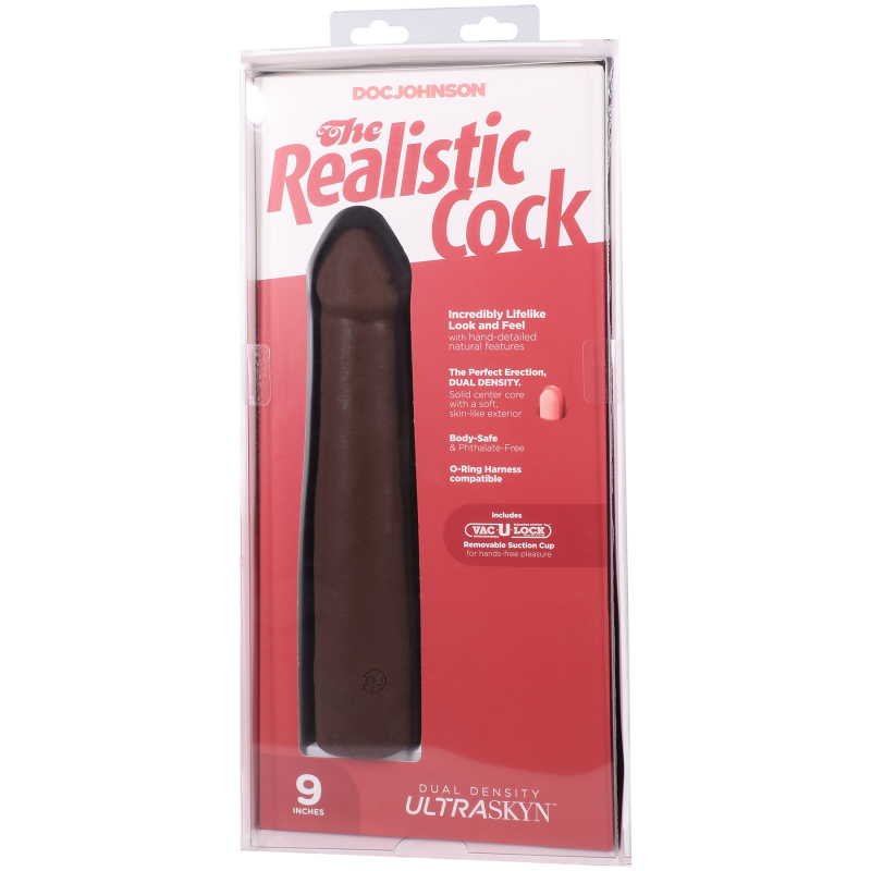 Фаллоимитатор Doc Johnson The Realistic Cock ULTRASKYN - 9 Inch Chocolate