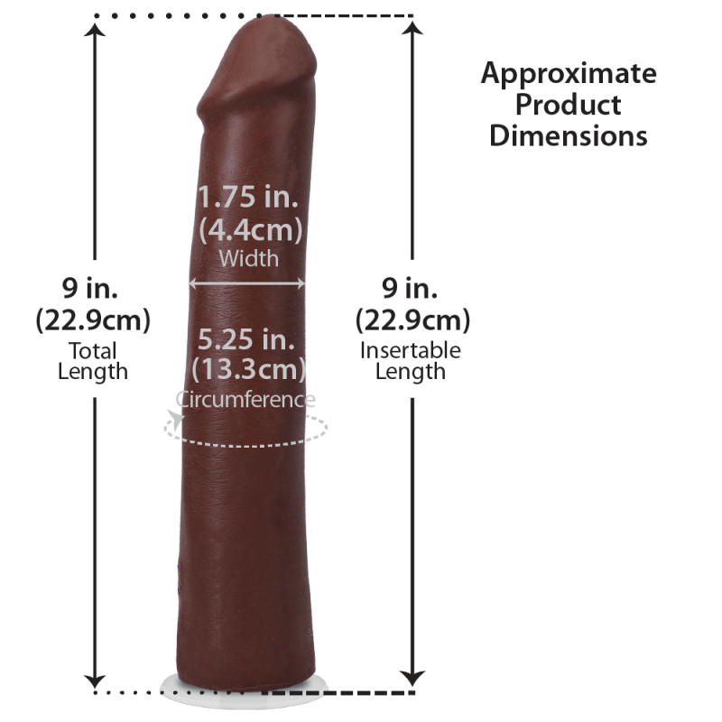 Фаллоимитатор Doc Johnson The Realistic Cock ULTRASKYN - 9 Inch Chocolate
