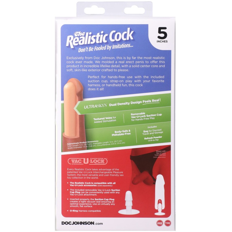 Фалоімітатор Doc Johnson The Realistic Cock ULTRASKYN - 5 Inch Vanilla