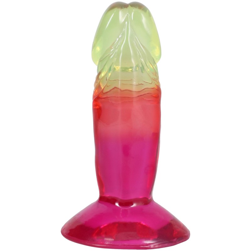 Дилдо Doc Johnson Crystal Jellies - 4.5 Inch Classic Dong - Rainbow