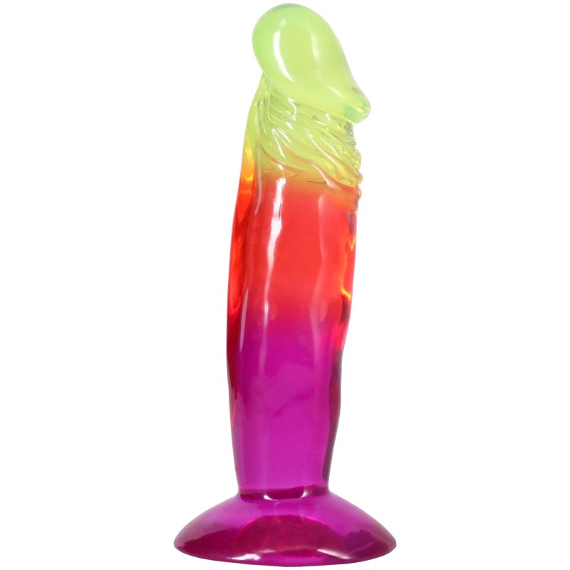 Дилдо Doc Johnson Crystal Jellies - 6.5 Inch Classic Dong - Rainbow