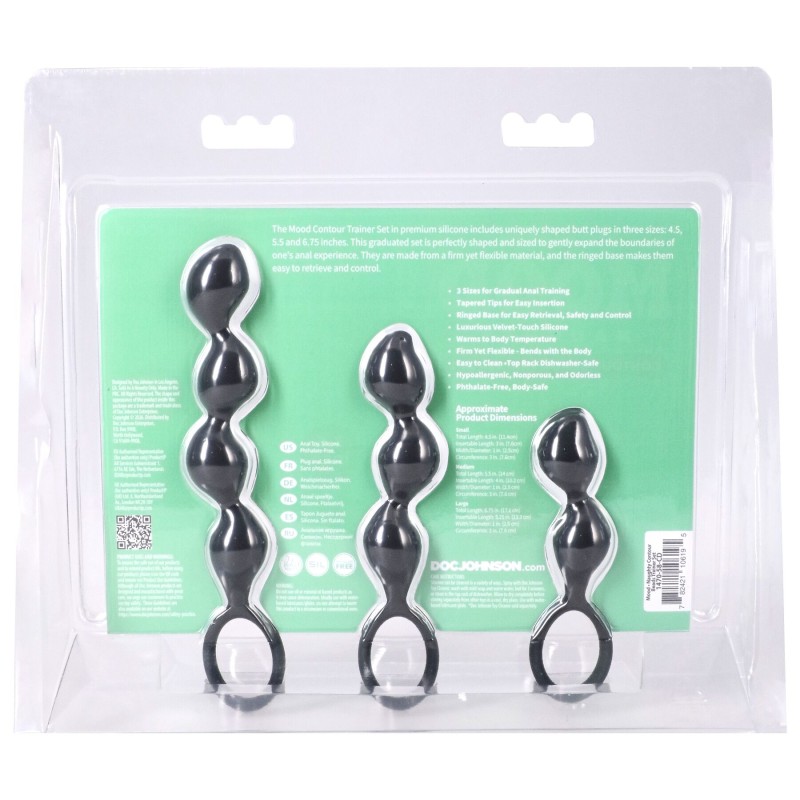 Набір анальних іграшок Doc Johnson Mood Naughty Contour Beads Trainer Set