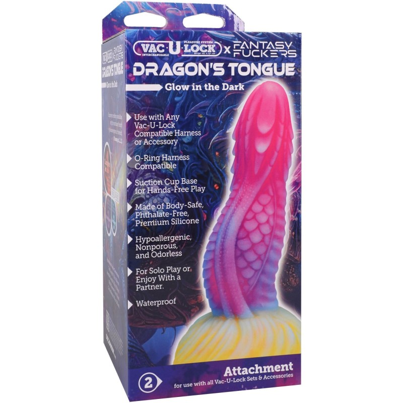 Фэнтезийный фаллоимитатор Doc Johnson Vac-U-Lock Fantasy Fuckers Dragon's Tongue (мятая упаковка!!!)