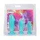 Набір анальних пробок Doc Johnson Crystal Jellies - Anal Starter Kit Teal (м'ятий та без вставки!!!)