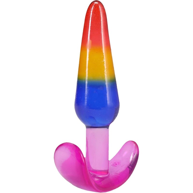 Набор анальных пробок Doc Johnson Crystal Jellies - Anal Trainer Set - Rainbow (мятая упаковка!!!)