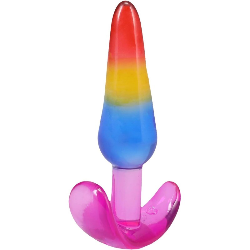 Набор анальных пробок Doc Johnson Crystal Jellies - Anal Trainer Set - Rainbow (мятая упаковка!!!)