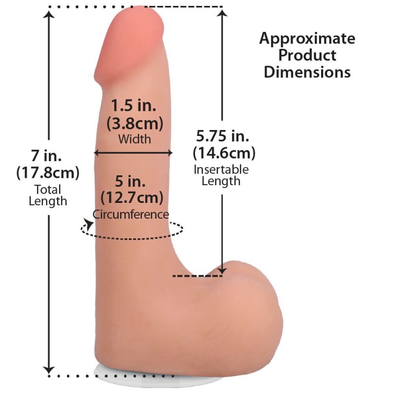 Фалоімітатор Doc Johnson The Realistic Cock ULTRASKYN 7 Inch with Balls Vanilla (м'яте паковання!!!)